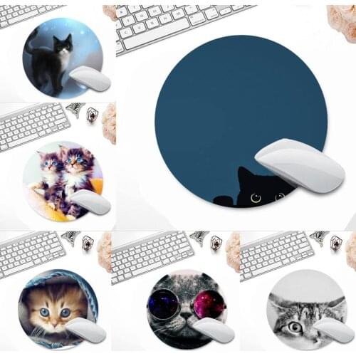 Cat Laptop Gaming Mice Mousepad Round Non-slip Cushion