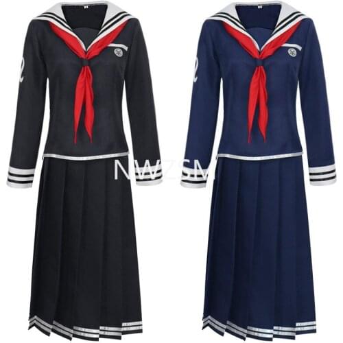 Anime Danganronpa Toko Fukawa Cosplay Costume Dangan-Ronpa Cos Halloween Party Costume Adult Women Jk Sailor Suit Tops Skirt