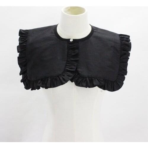 Linbaiway Adult Cotton Fake Collar Shawl for Women Removable Detachable Collar Half Shirt Female False Collar Black Shawl Wrap