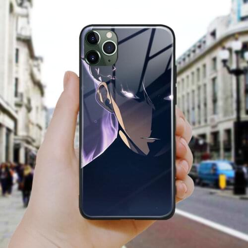 Sung Jin Woo solo leveling art Soft Silicone Glass Phone Case Cover Shell For iPhone SE 6 6s 7 8 Plus X XR XS 11 12 Mini Pro Max