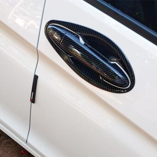 For Honda City GM4 GM5 GM6 2014-2020 Carbon Fiber Printed Exterior Door Handle Cover Door Bowl Trim Moulding Frame Bezel