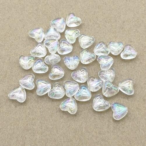 New arrival! 9x11mm 500pcs Acrylic Aurora effect Heart Beads for Handmade Earring Making DIY Parts,Jewelry Findings & Components