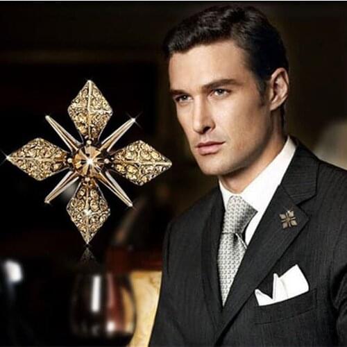 New fashion retro cross brooch collar pin mens and womens universal shirt collar buckle British collar clip suit badge pin