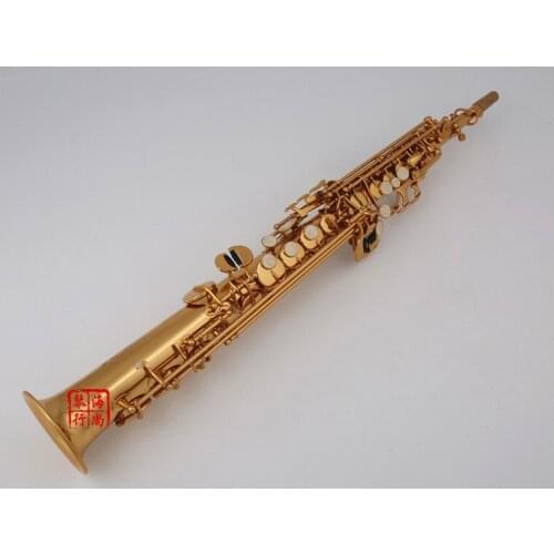 New Brand Woodwind B Flat Soprano Saxophone KUNO KSS-901 Brass Gold Lacquer Sax With Straight Curved Mouthpiece Saxofone