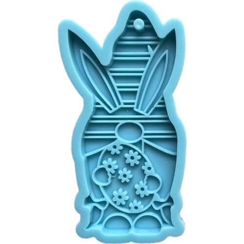 DIY Crafts Jewelry Epoxy Resin Mold Dwarf Rabbit Keychain Pendant Silicone Mould AXYD