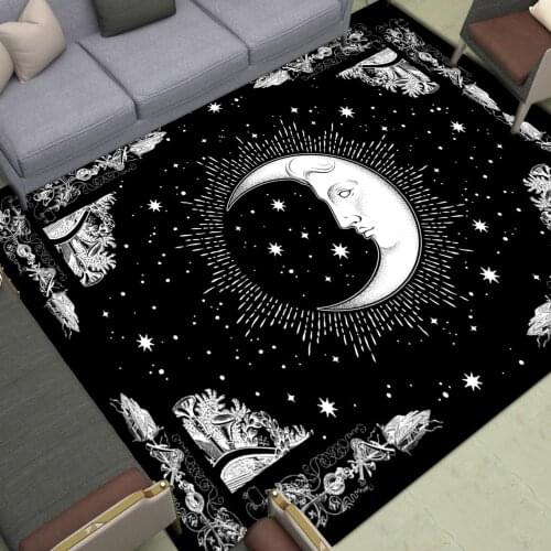 Psychedelic Moon Area Rugs Large Kitchen Home Floor Mat Bedroom Living Room Bathroom Sun Door Hallway Carpets