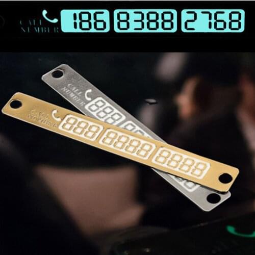 Universal Car Luminous Temporary Parking Card Suckers Night Phone Number Card Plate Car Stop Parking Sign Notice Number Sticker