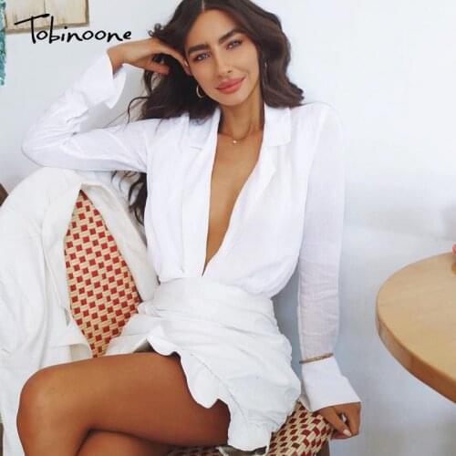 Tobinoone Sexy V-neck Ruffle Dresses Women 2021 Autumn Winter Long Sleeve High Waist Vestidos Streetwear Party Zipper Dresses