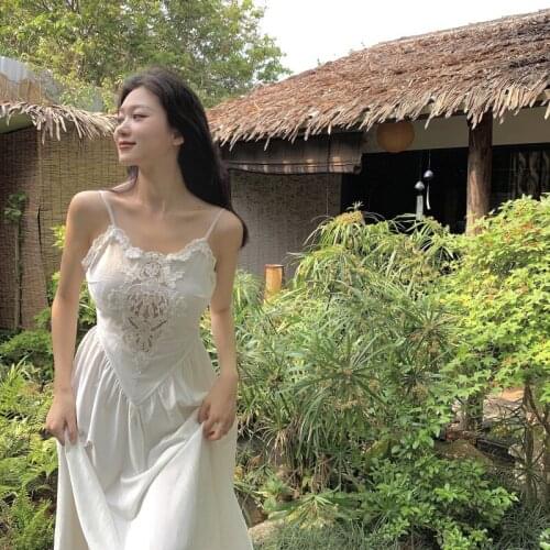 Large Size Elegant Camisole Dress Vintage Women Sexy High Waist Folds Fairy Dress Evening Party 2021 Summer Korean Dress 4XL