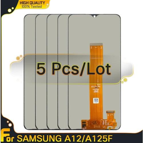 5 Pcs Pieces LCD For Samsung Galaxy A12 A125F A125F/DS Display LCD Touch Screen Digitizer Assembly replacement Repair Parts