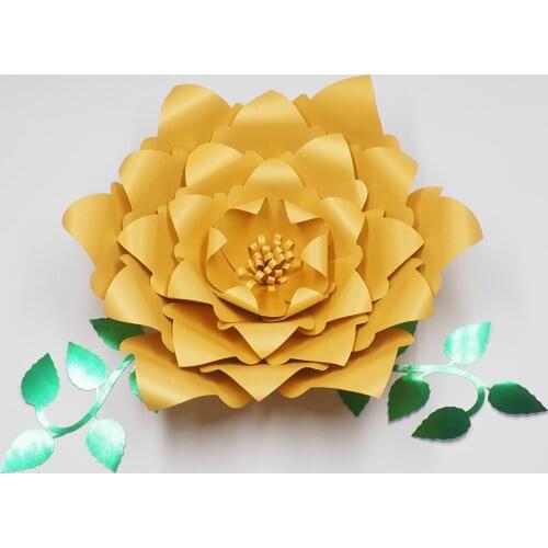 1Piece FLower+2PCS Leaves Giant Paper Flowers Wedding Backdrop Photography Photo Shoots galleries, fashion and trade Shows Deco