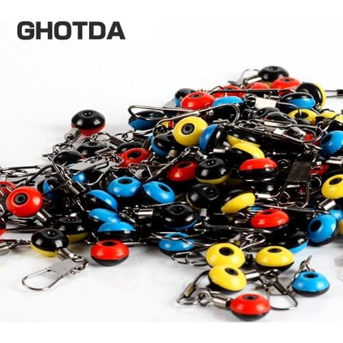 50PCS Space Beans Pole Floating Seat connector ocean boat fishing swivel safty