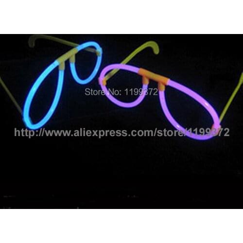 600pcs/lot Free shipping DIY Fluorescent glasses Party Toy glow in the dark glasses Gift Light Shining Multi Color Glow Sticks