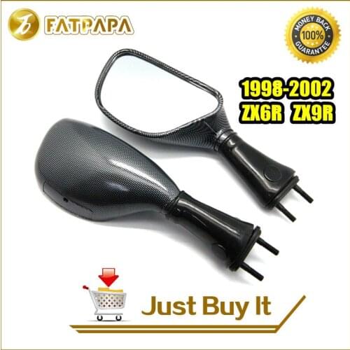 Free Shipping Motorcycle Bicycle Accessories Rearview Mirror Reverse Mirror Fit For Kawasaki ZX6R ZX9R 1998-2002 carbon fiber