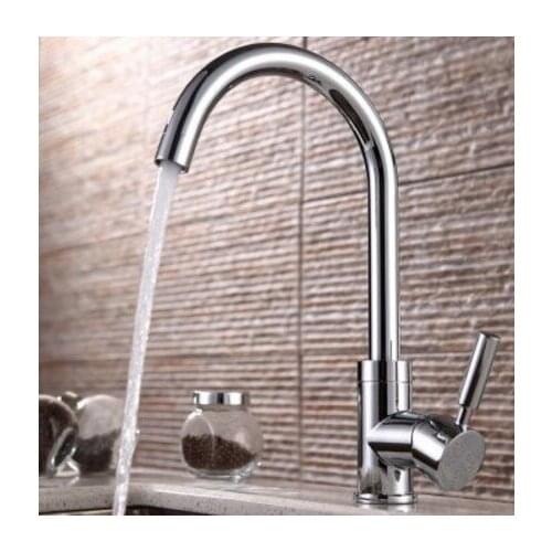 Free shipping Most popular solid brass water tap with polished chrome kitchen sink water faucet from DONA Sanitary ware