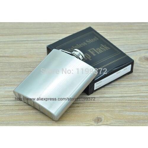 50pcs 6oz 6 OZ 170ml Silver Stainless Steel Hip Flask Flagon Whiskey Wine Pot Bottle Flasks free DHL FEDEX shipping