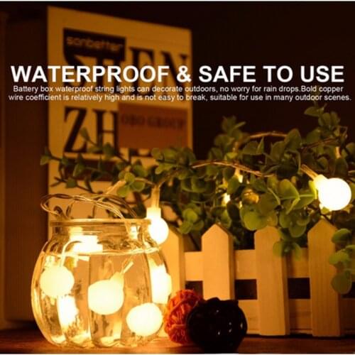 1-10mFairy Garland LED Ball String Lights Waterproof For Christmas Tree Wedding Home Indoor Decoration Solar Battery usb Powered