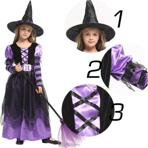 Halloween Cosplay Costume Witch Costume For Children Cosplay Dress Party Prop Very Suitable For Fancy Dress Party, Halloween