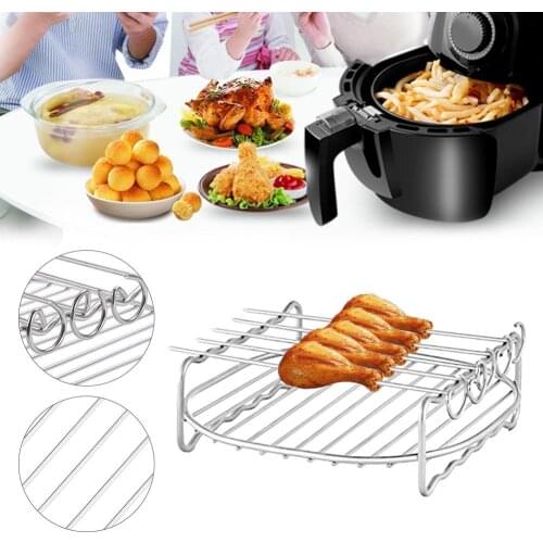 Stainless Steel Kitchen Steaming Cooking Grilling Rack Skewer for Air Frying Pot Grilling Rackfogao cooktop barbecue net biolite