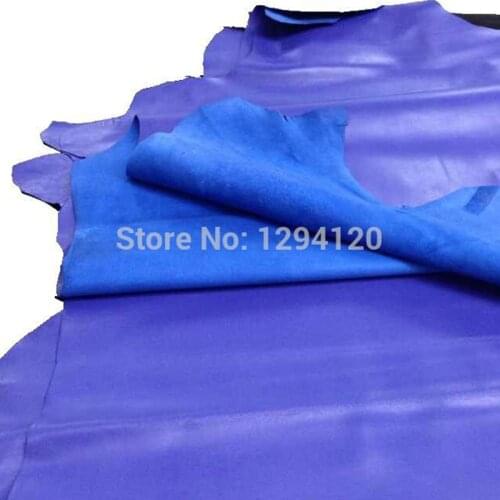 OEM Fashion Blue Genuine Sheep Skin Leather Piece ,0.9-1.1mm for DIY/Shoe/Bag,Free Shipping
