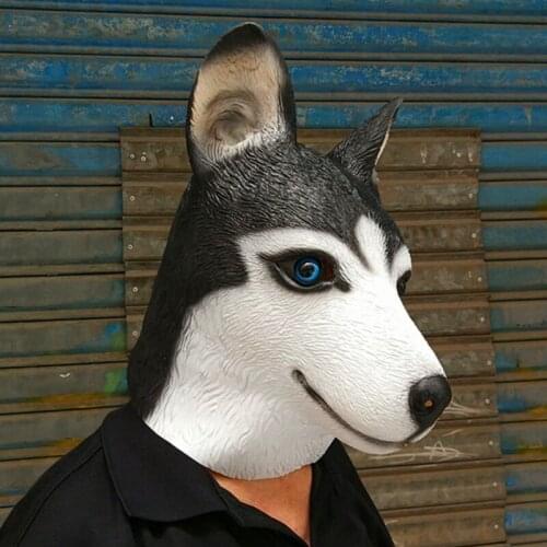 Husky Mask Latex Cute Sled Dog Headgear Masks Pet Dog Animal Halloween Party Cosplay Props Nice Gift