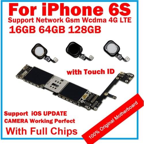 Factory Clean iCloud Unlocked for iphone 6S Motherboard With/No Touch ID,Original Mainboard With IOS Full Chips Logic Board
