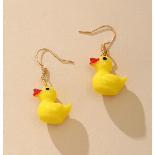 Fashion super cute little yellow duck small earrings for Korean Minimalist Women Gift Earrings Jewelry Wholesale