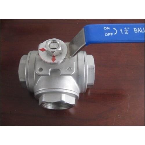 G1.25 304 stainless steel ball valve DN32 T Port Valvula