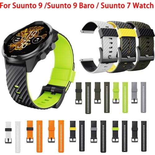 24mm Silicone Band Strap for Suunto Spartan Sport Wrist HR for Suunto 7 Watchband Bracelet for Suunto 9/9 Baro/D5 smartwatches