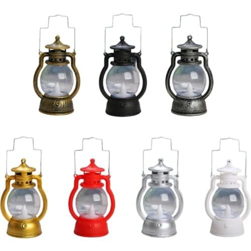 LED Vintage Hurricane Antique Hanging Lanterns for Indoor Outdoor Usage Realistic Flicker Flame Battery Operated