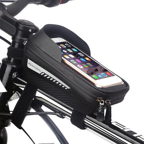 Bike Phone Front Frame Bag Top Tube Bag with Sun-Visor for 6.5’’ Phones