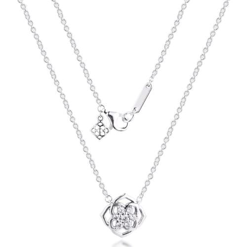 Timeless Rose Petals Necklace Fits For Beads & Charms DIY Chain Fashion Female Necklace Sterling Silver Jewelry