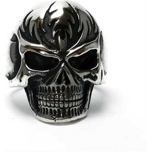 Angry Skull Face Shape Ring Mens Silver Ring Handmade Special Gift for Women & Man Punk Fashion Jewelry Made In Turkey