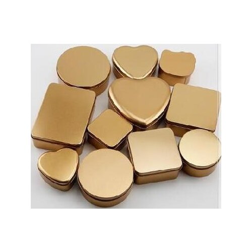 10pc/lot Fashion gold tinplate candy boxes /tin metal storage pencil box /Metal Iron wedding candy case/ Favor Boxes gift