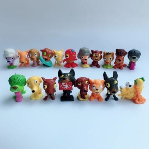 10pcs/lot Cute PVC SQUINKIES Cartoon Figures Ugglys Dogs Mix Styles Animal Kids Toy Children Christmas Gift