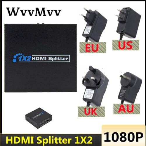 1080P HDMI Splitter 1 input 2 output Full HD 1080p Video HDMI Splitter Switcher 1X2 Split 1 in 2 Out For HDTV DVD