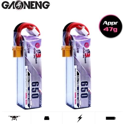 2PCS 3S GNB HV Lipo battery 650mAh 11.4V 60C/120C With XT30 Plug for FPV Racing Drone 4 axis UAV RC Quadcopter RC Drone