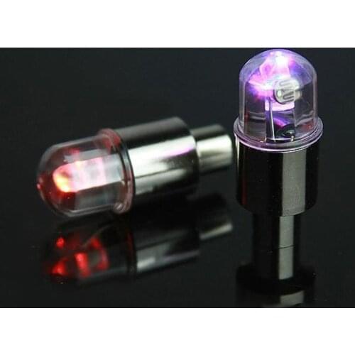 2Pcs Car Valve LED Car Bike Wheel Tire Tyre Valve Dust Cap Spoke Flash Lights Stems & Caps Neon Lights Color Cap Light