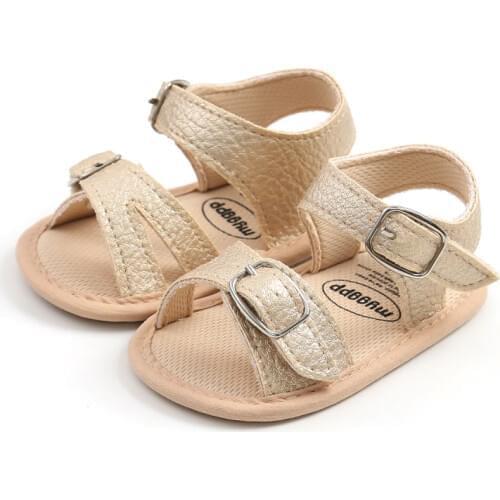 2021 Baby Boys PU-Leather Girls Sandals Cute Summer Soft Sole Flat Breathable Shoes Infant Non-Slip First Walkers