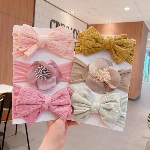 3Pcs/set Special Baby Headbands For Newborn Hair Band Cute Baby Bow Flower Elastic Bow Headwear Kids Gifts Girl Hair Accessories