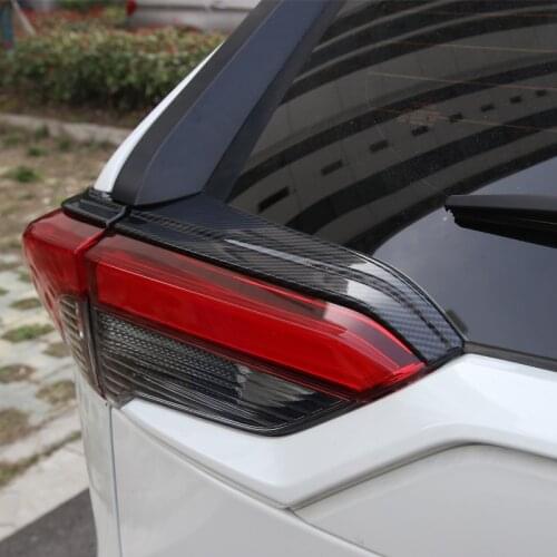 4pcs/set Car rear lamp tail light cover frame trim decoration for toyota Rav 4 Rav4 2019 2020 Chrome Carbon Fiber accessories