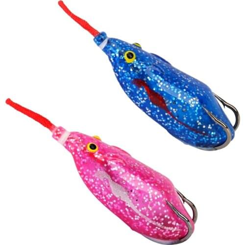 5PCS 6.3CM 14G Frog Fishing Lures Soft Tube Bait Fishing Lures Frog Lure Double Hooks Frog Artificial Soft Bait for Anchor