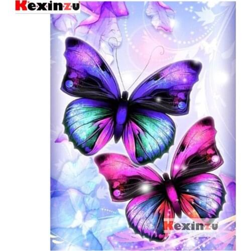 KEXINZU 5D DIY Full Square Diamond Painting Animal Butterfly Mosaic Diamond Embroidery Decor Home Picture Of Rhinestone Handmade