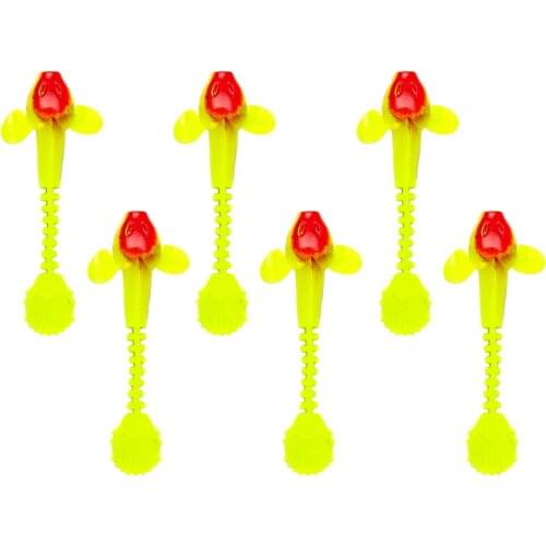 6pcs Soft Fishing Bait Fishing Lures PVC Yellow/Red/Orange/Green/Black/Brown