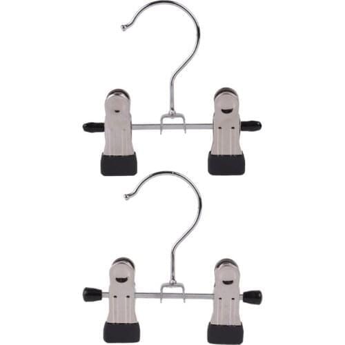 6Pcs Adjustable Stainless Steel Shoe Rack Pants Folder Boot Hanger Holder Portable Travel laundry Hook Hanging Clothes Sock 85LA
