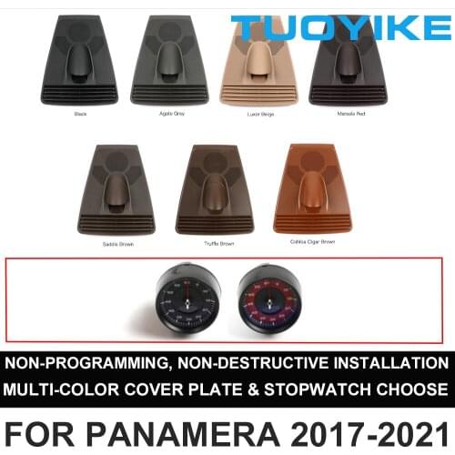 Car Stopwatch For Porsche Panamera 2017-21 Interior Dashboard Central Clock Compass Time Electronic Meter Clock Accessional Kit