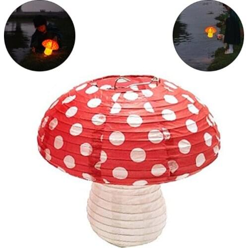 Large Mushroom Shaped Paper Lanterns for Birthday Party Decor Hanging 3D Mushroom Ornament Backdrop for Baby Shower Nurs