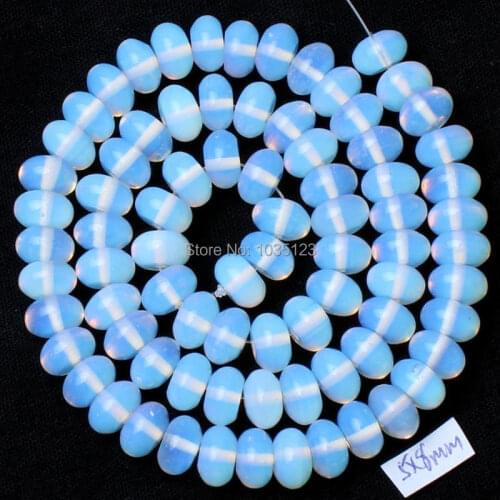 High Quality 5x8mm Smooth Man-made Moonstone Rondelle Shape Gems Loose Beads Strand 15" DIY Creative Jewellery Making w2070