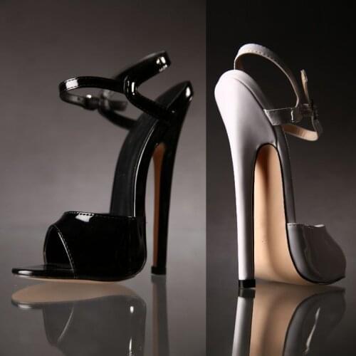 CDTS Crossdresser sexy Ankle Strap Sandals Plus:36-45 46 Summer high-heeled 16/18cm ultra thin heels shoes woman club pumps