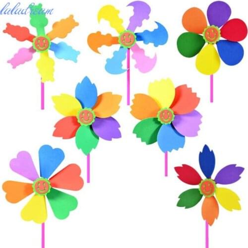 Colors Style Is Random 4 Pcs/lot Handmade Eva The Windmill Eva Foam Craft Kits Kids DIY Windmill Educational Toys for Children